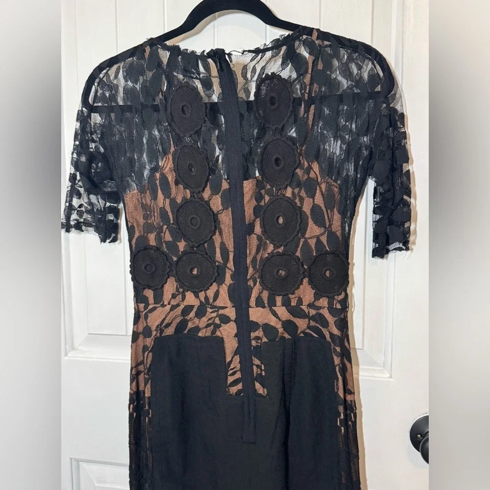 Byron Lars Black Lace Midi Dress